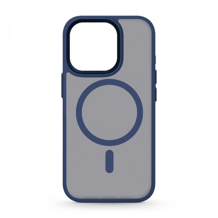 Чохол MagSafe з матовою прозорою панеллю ArmorStandart Uniq MagSafe для Apple iPhone 15 Pro, Dark Blue
