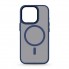 Чохол MagSafe з матовою прозорою панеллю ArmorStandart Uniq MagSafe для Apple iPhone 15 Pro, Dark Blue