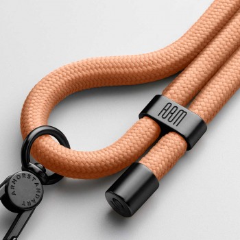 Ремешок для смартфона ArmorStandart Rope Black Peach with Clear holder, Black Peach (оранжевый)