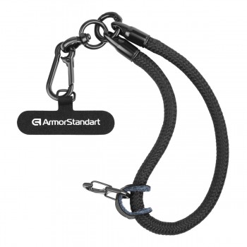 Ремінець для смартфона ArmorStandart S-Rope Black Onyx with Dark holder, Black Onyx (чорний) Ремінець для смартфона ArmorStandart S-Rope Black Onyx with Dark holder, Black Onyx (чорний)