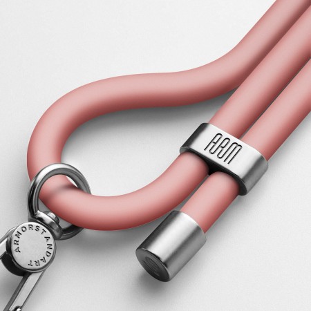 Ремінець для смартфона ArmorStandart Silicone Rope Titanium Pink with Grey holder, Titanium Pink (рожевий)