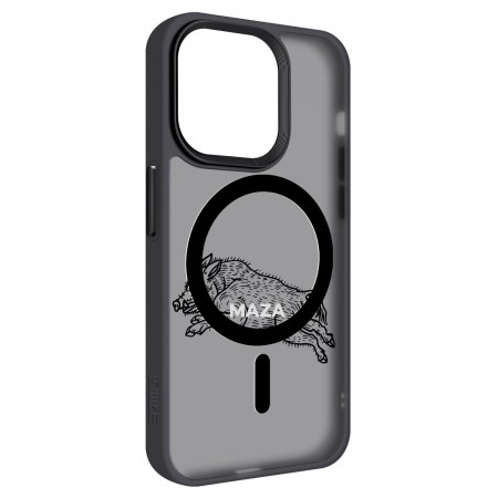 Чехол-накладка ArmorStandart Uniq Magsafe для Apple iPhone 14 Pro, TPU + PC, черный, с принтом Maza Boar 1