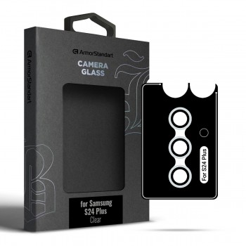 Захисне скло для камери ArmorStandart Supreme Black Icon для Samsung S24 Plus, 0,33 мм, колір прозорий Захисне скло для камери ArmorStandart Supreme Black Icon для Samsung S24 Plus, 0,33 мм, колір прозорий