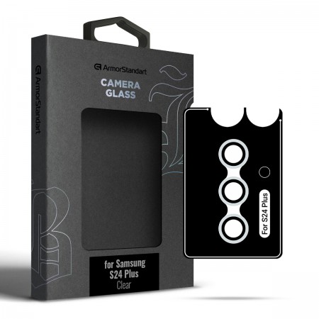Защитное стекло для камеры ArmorStandart Supreme Black Icon для Samsung S24 Plus, 0,33 мм, цвет прозрачный