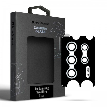 Захисне скло на камеру Samsung S24 Ultra ArmorStandart Supreme Black Icon, колір прозорий