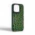 Чехол-накладка Harder Crocosaur для Apple iPhone 14 Pro, экокожа, зеленый