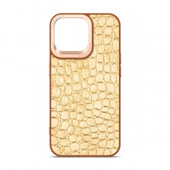 Чехол Harder Crocosaur из экокожи для Apple iPhone 14 Pro Max, бежевый