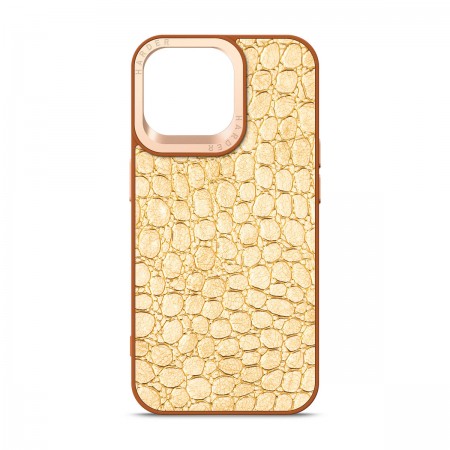 Чохол Harder Crocosaur з екошкіри для Apple iPhone 14 Pro Max, бежевий