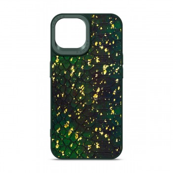 Чехол из экокожи и TPU Harder Nagas для Apple iPhone 14, Green