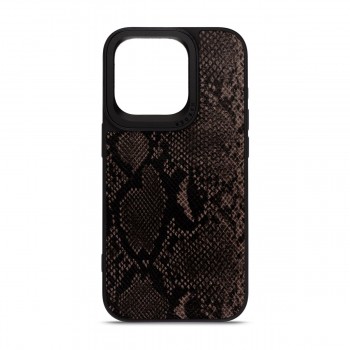 Чехол-накладка Harder Genuine Snake для Apple iPhone 15 Pro, экокожа, черный