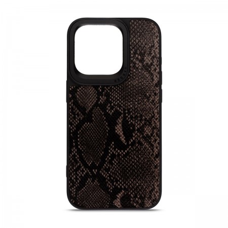 Чохол-накладка Harder Genuine Snake для Apple iPhone 15 Pro, екошкіра, чорний