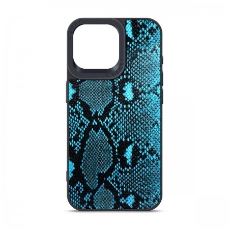 Чехол-накладка Harder Genuine Snake для Apple iPhone 15 Pro Max, Dark Blue (синий)