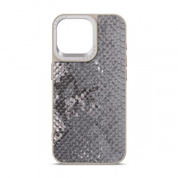 Чехол из экокожи Harder Snake Pattern для Apple iPhone 15 Pro Max, серый (Grey Silver)