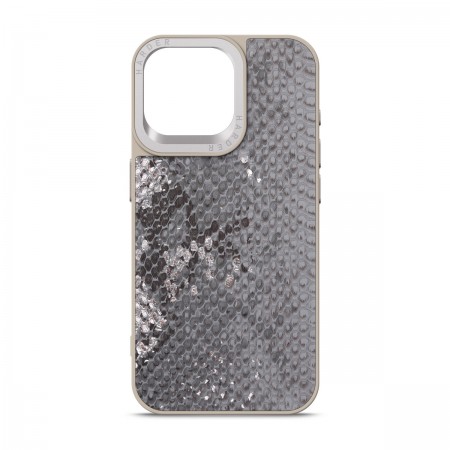 Чохол з екошкіри Harder Snake Pattern для Apple iPhone 15 Pro Max, сірий (Grey Silver)