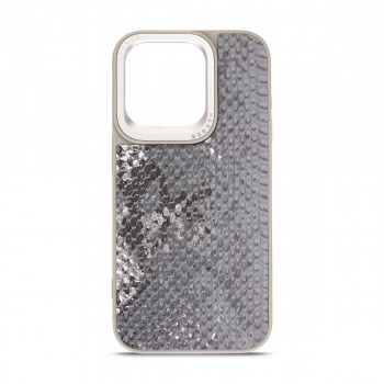 Чехол из экокожи Harder Snake Pattern для Apple iPhone 14 Pro, Grey Silver
