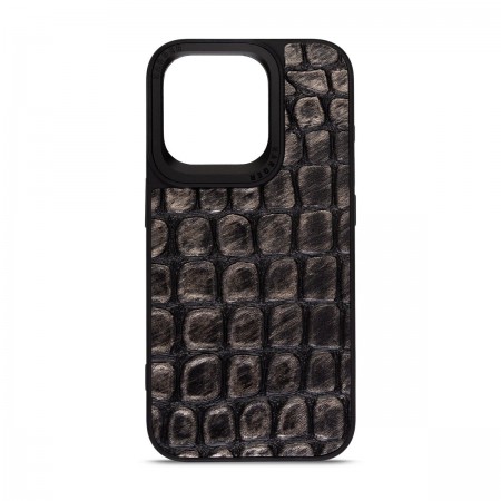 Чехол из экокожи Harder Kaiju Skin для Apple iPhone 15 Pro, чёрный