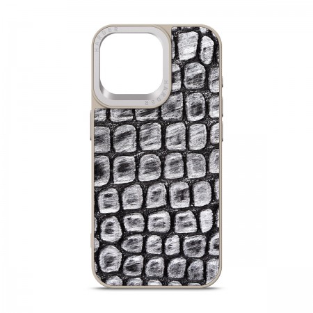 Чехол Harder Harder Kaiju Skin для Apple iPhone 15 Pro Max, TPU + экокожа, Grey (серый)