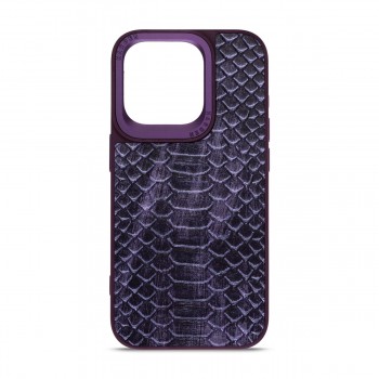 Чехол-накладка Harder Lizard для Apple iPhone 14 Pro, экокожа, фиолетовый