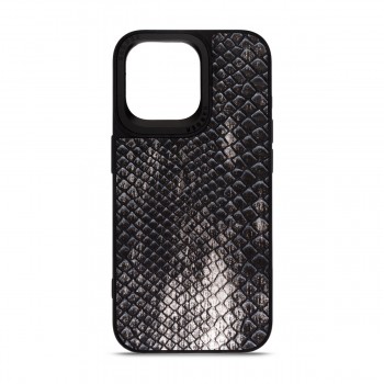 Чехол из экокожи Harder Lizard для Apple iPhone 14 Pro Max, чёрный
