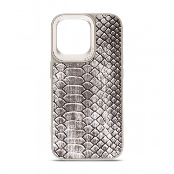 Чехол Harder Harder Lizard для Apple iPhone 14 Pro Max, TPU + экокожа, Grey (серый)