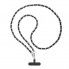 Ремінець для смартфона ArmorStandart Chain link Polished Silver with Black Leather, Black (чорний)