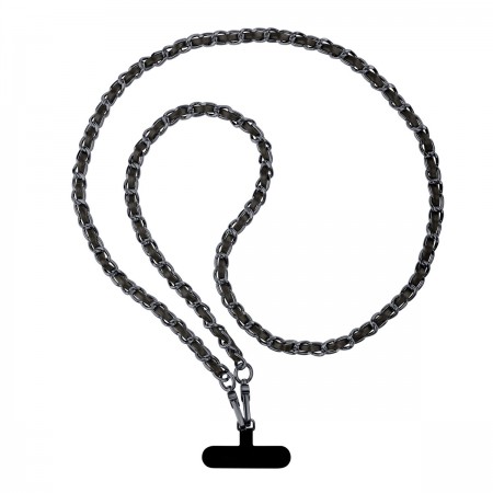Ремешок для смартфона ArmorStandart Chain link Aged Ruthenium with Black Leather, Black (черный)