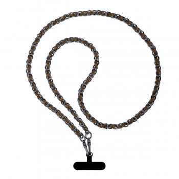 Ремешок для смартфона ArmorStandart Chain link Aged Ruthenium with Brown Leather, Brown (коричневый)
