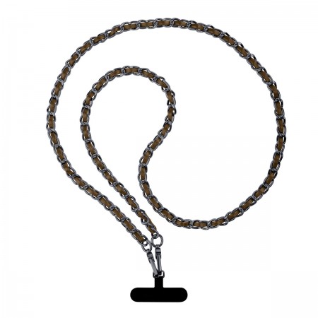 Ремінець для смартфона ArmorStandart Chain link Aged Ruthenium with Brown Leather, Brown (коричневий)