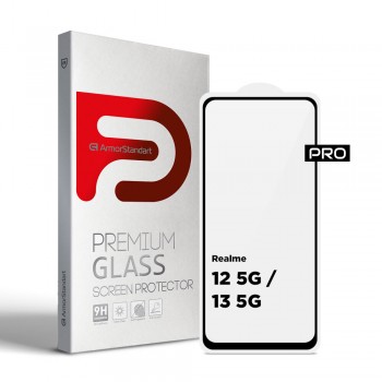 Захисне скло ArmorStandart Pro для Realme 12 5G / 13 5G, чорне, 6.72 Захисне скло ArmorStandart Pro для Realme 12 5G / 13 5G, чорне, 6.72