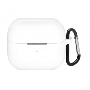 Силіконовий чохол для навушників Samsung Galaxy Buds 3 FE / 3 / 3 Pro ArmorStandart Hang Case з карабіном, білий Силіконовий чохол для навушників Samsung Galaxy Buds 3 FE / 3 / 3 Pro ArmorStandart Hang Case з карабіном, білий