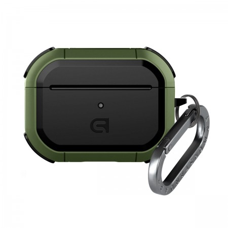 Протиударний чохол для навушників Apple Airpods Pro 2 ArmorStandart Panzer, TPU + PC, з карабіном, оливковий