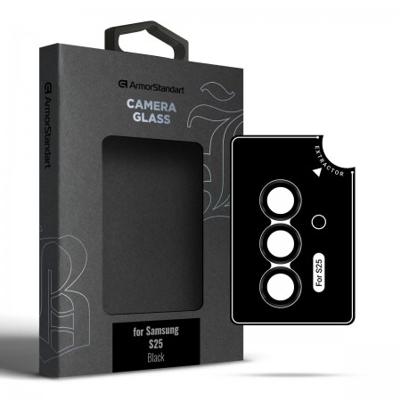 Защитное стекло на камеру Samsung S25 ArmorStandart Supreme Black Icon, цвет чёрный