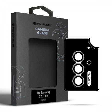 Захисне скло на камеру Samsung S25 Plus ArmorStandart Supreme Black Icon, колір прозорий