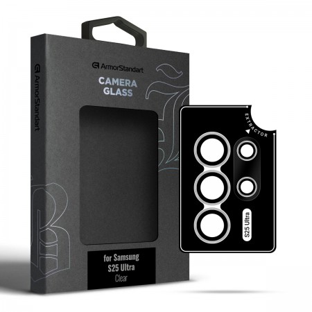 Защитное стекло для камеры ArmorStandart Supreme Black Icon для Samsung S25 Ultra Clear
