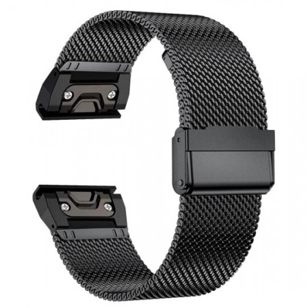 Металлический ремешок ArmorStandart Flat Milanese для Garmin 20 мм, нержавеющая сталь, чёрный