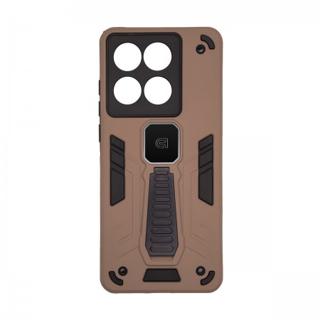 Протиударний чохол ArmorStandart Proover для Motorola Edge 60 5G, коричневий, TPU і полікарбонат, з підставкою