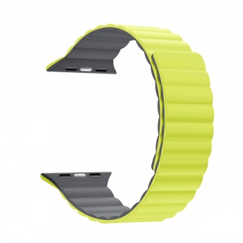 Силіконовий ремінець ArmorStandart MagLink для Apple Watch 49 / 46 / 45 / 44 / 42 мм (Series 1-3), Lime Grey Силіконовий ремінець ArmorStandart MagLink для Apple Watch 49 / 46 / 45 / 44 / 42 мм (Series 1-3), Lime Grey