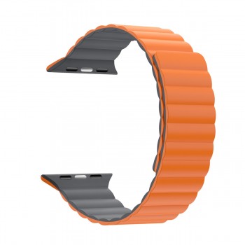Ремінець ArmorStandart MagLink силіконовий для Apple Watch 49/46/45/44/42 (Series 1-3), Orange Grey