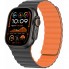 Силіконовий ремінець ArmorStandart MagLink для Apple Watch 49/46/45/44/42 (Series 1-3) Grey Orange