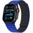Ремешок силиконовый ArmorStandart MagLink для Apple Watch 49/46/45/44/42 (Series 1-3), сине-чёрный