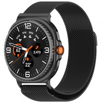 Ремінець для смарт-годинника ArmorStandart Milanese Magnetic для Samsung Galaxy Watch 9 / 8 / 8 Classic (20x113 mm), метал, чорний Ремінець для смарт-годинника ArmorStandart Milanese Magnetic для Samsung Galaxy Watch 9 / 8 / 8 Classic (20x113 mm), метал, чорний