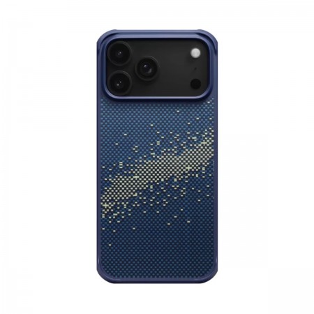 Чехол MagSafe из арамида Pitaka Aramid ProGuard Case для Apple iPhone 17 Pro, Milky way galaxy (синий)