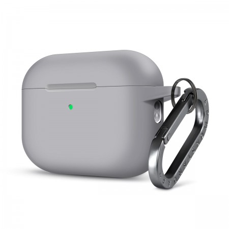 Силиконовый чехол ArmorStandart Hang Case для Apple AirPods Pro 3 с карабином, светло-серый