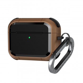 Протиударний чохол для навушників ArmorStandart Panzer для Apple Airpods Pro 3, TPU + PC, з карабіном, коричневий Протиударний чохол для навушників ArmorStandart Panzer для Apple Airpods Pro 3, TPU + PC, з карабіном, коричневий