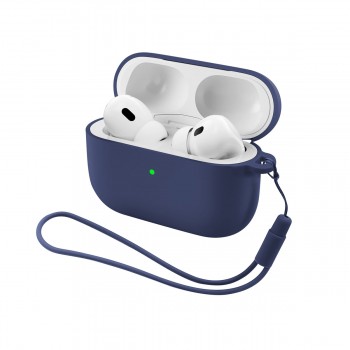 Силіконовий чохол для навушників ArmorStandart Silicone Case with straps для Apple Airpods Pro 3, темно-синій Силіконовий чохол для навушників ArmorStandart Silicone Case with straps для Apple Airpods Pro 3, темно-синій