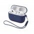 Силиконовый чехол для наушников ArmorStandart Silicone Case with straps для Apple Airpods Pro 3, тёмно-синий