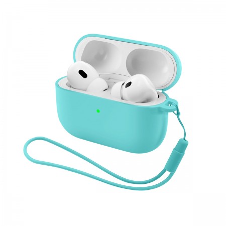 Силиконовый чехол для наушников ArmorStandart Silicone Case with straps для Apple AirPods Pro 3 с петлёй, мятный