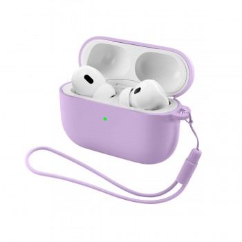 Силіконовий чохол ArmorStandart Silicone Case with straps для Apple AirPods Pro 3 з петлею, рожево-фіолетовий Силіконовий чохол ArmorStandart Silicone Case with straps для Apple AirPods Pro 3 з петлею, рожево-фіолетовий