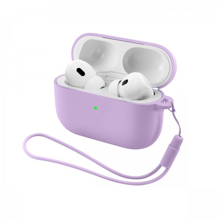 Силиконовый чехол ArmorStandart Silicone Case with straps для Apple AirPods Pro 3 с петлёй, розово-фиолетовый