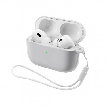 Силіконовий чохол для навушників ArmorStandart Silicone Case with straps для Apple Airpods Pro 3 з ремінцем, прозорий Силіконовий чохол для навушників ArmorStandart Silicone Case with straps для Apple Airpods Pro 3 з ремінцем, прозорий